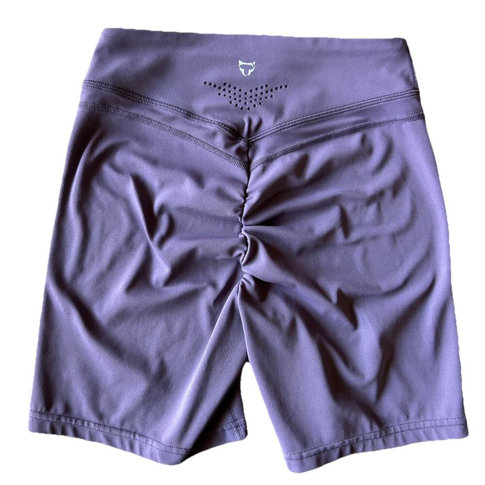 Dynafit Women’s Purple Scrunch Butt Biker Shorts High Rise Yoga Gym Size Small